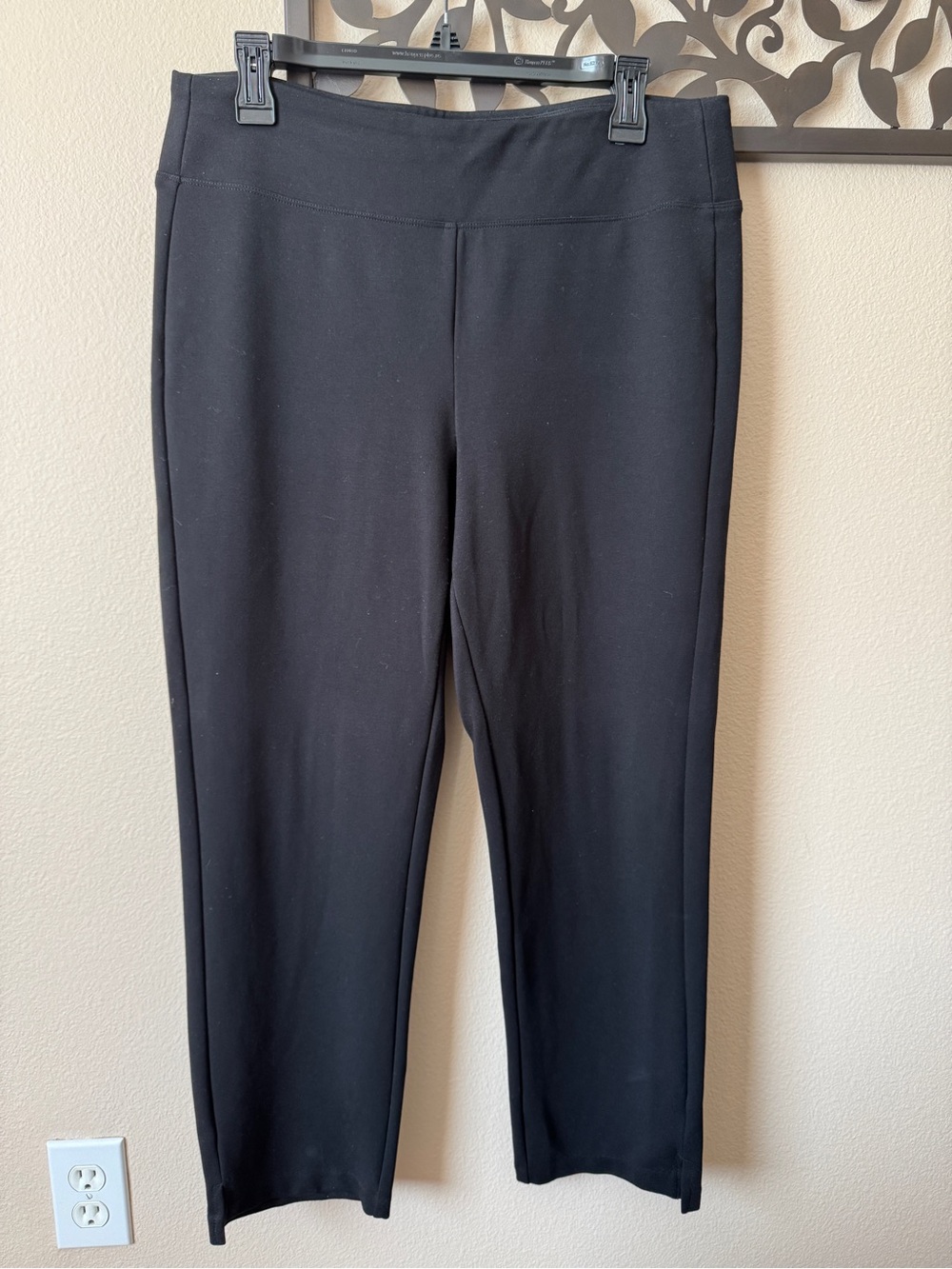 Slim Straight Black Pull-On Ankle Pants